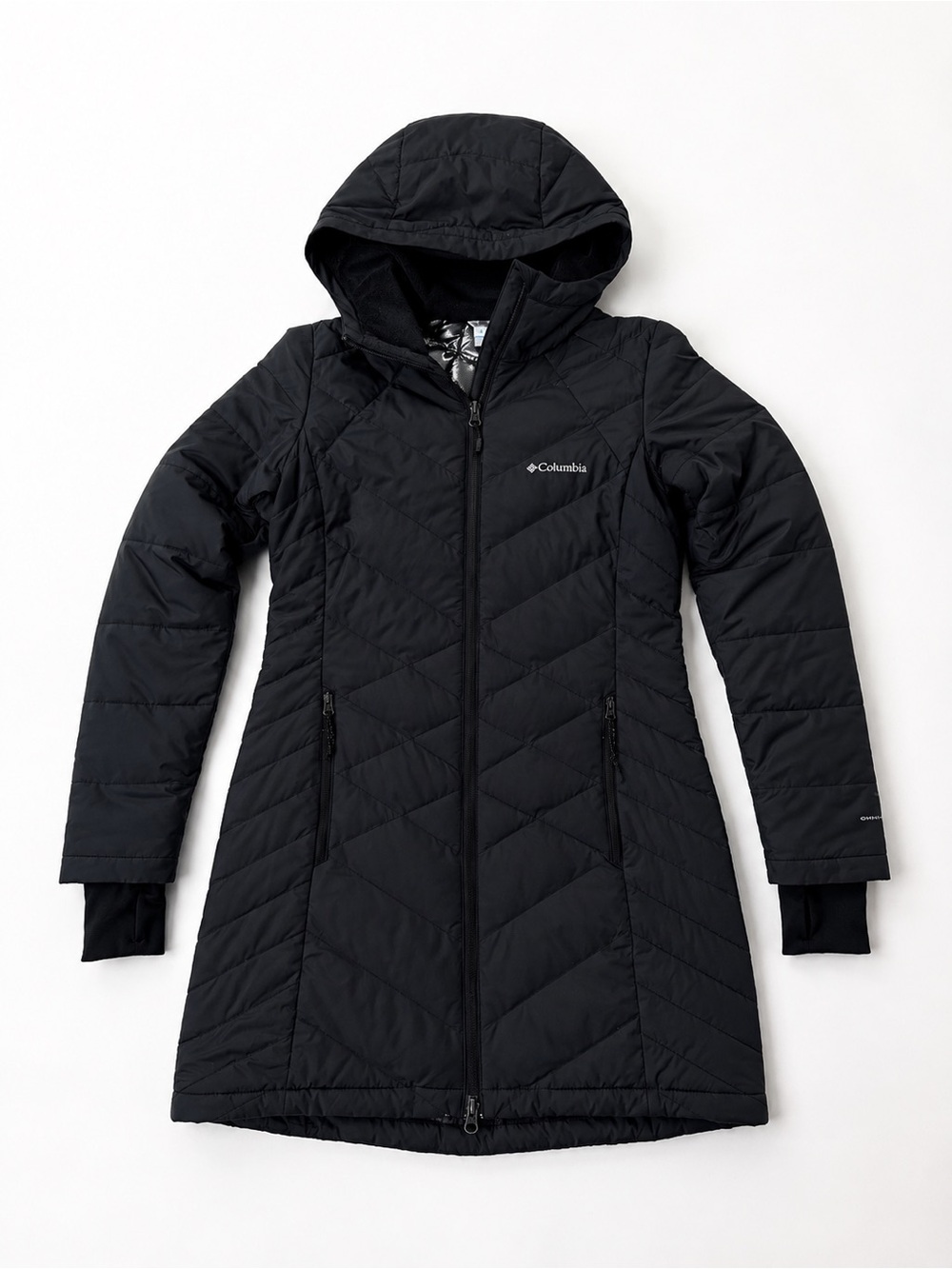 Columbia Black Long Hooded Puffer Coat